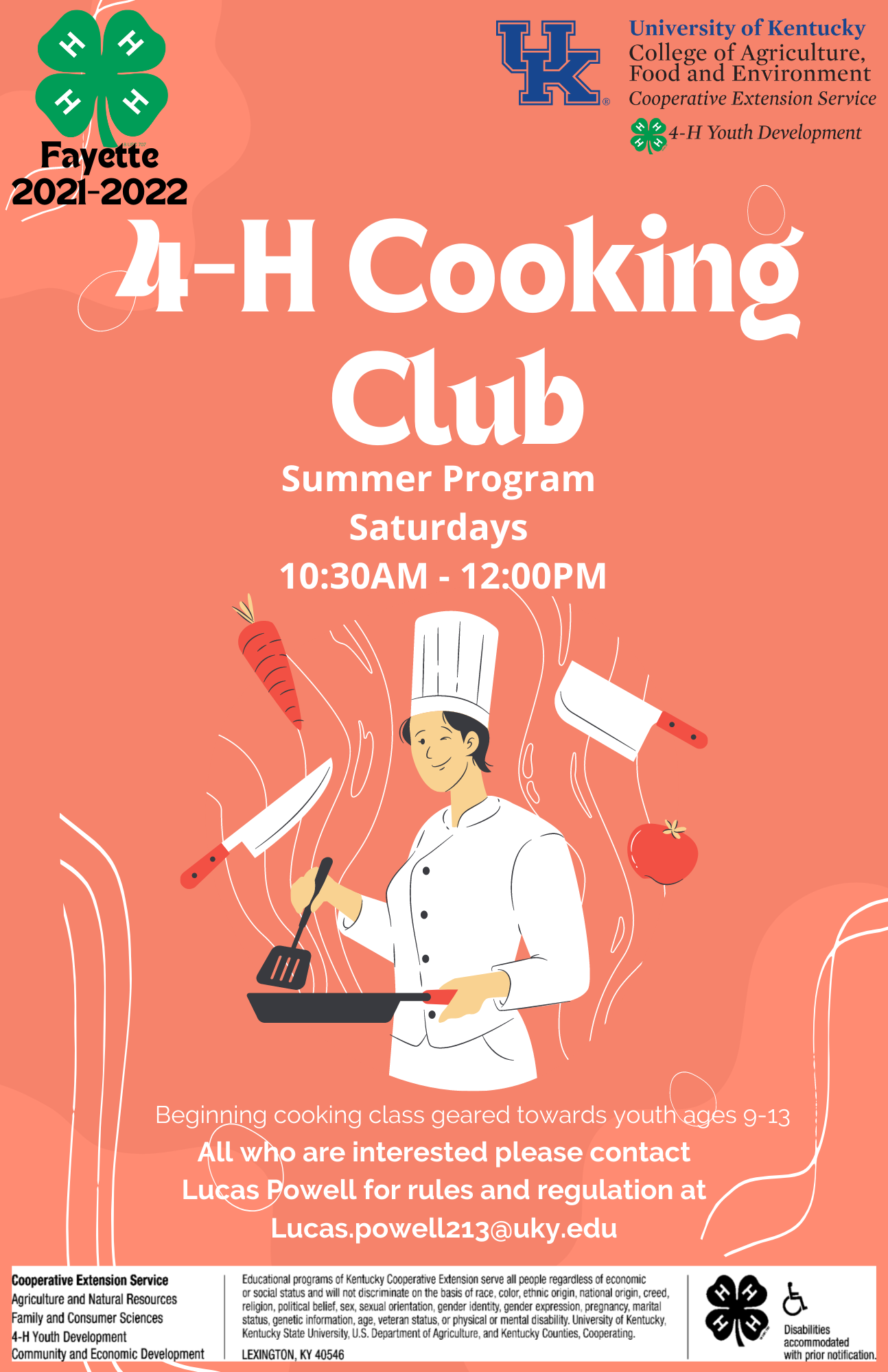 cooking club flyer